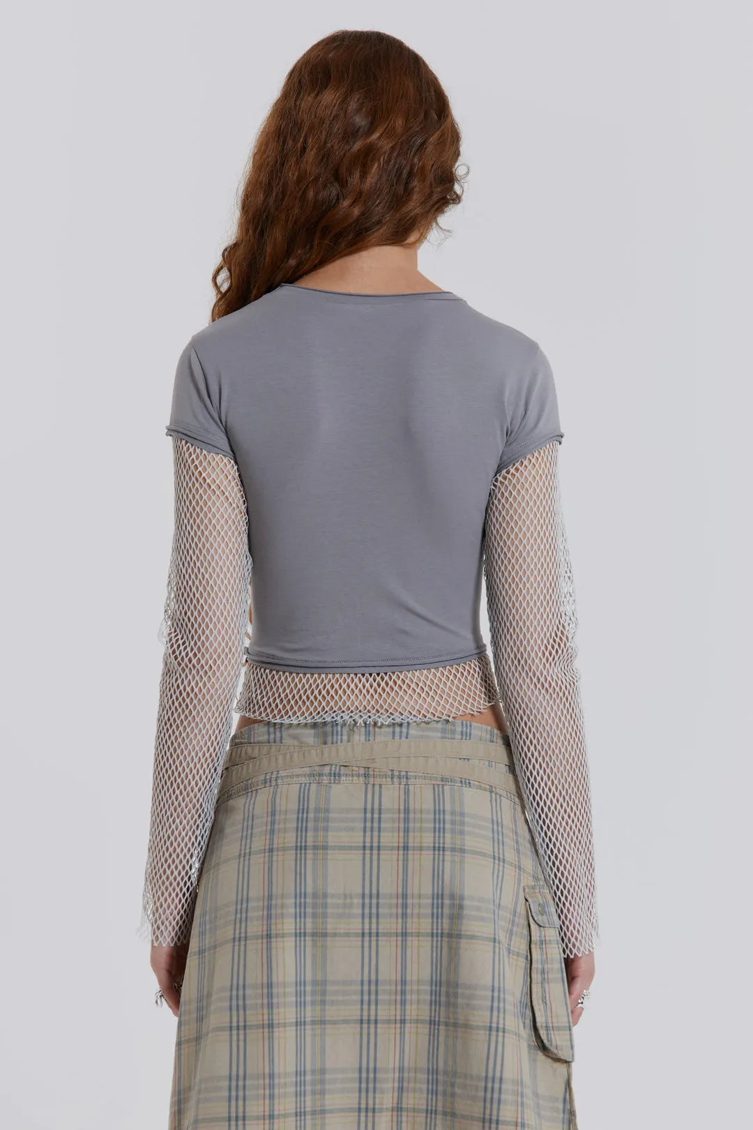 L8r Boi Contrast Mesh Sleeve Top sold by Jaded London product image thumbnail 2