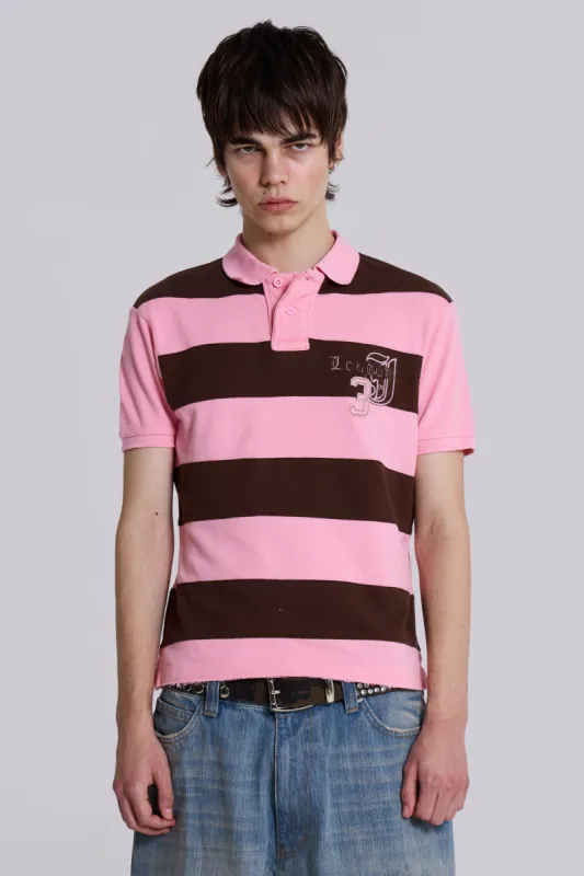 Pink Frat Polo Shirt sold by Jaded London