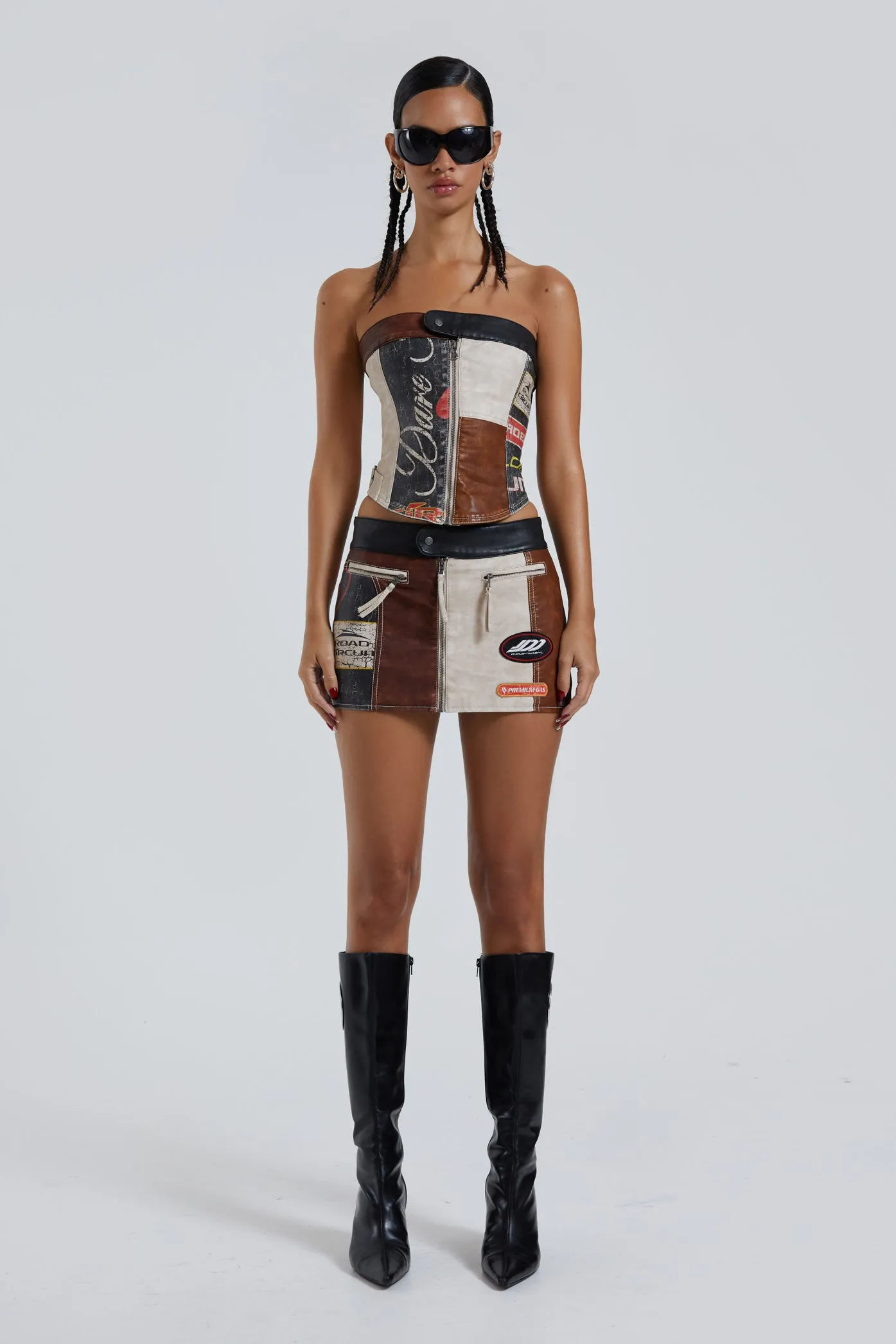 Daytona Vegan Leather Mini Skirt sold by Jaded London