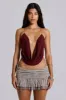 Asteria Backless Cowl Top in Burgundy sold by Jaded London