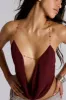 Asteria Backless Cowl Top in Burgundy sold by Jaded London