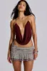 Asteria Backless Cowl Top in Burgundy sold by Jaded London
