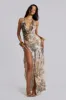 Sedona Metallic Leopard Maxi Dress sold by Jaded London