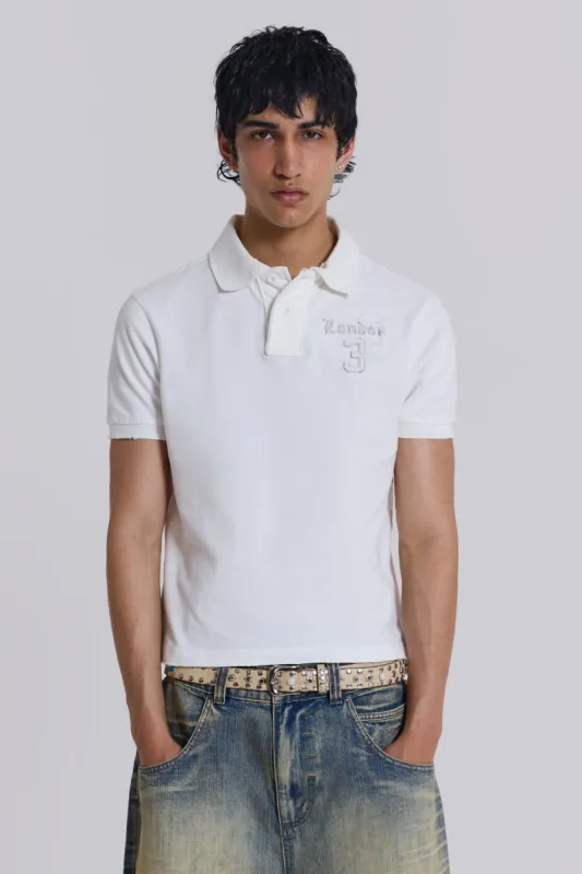 White Frat Polo Shirt sold by Jaded London