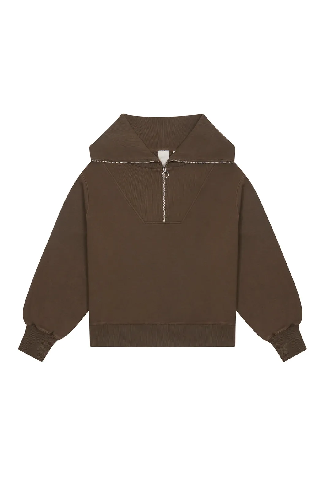 NTRLS Mocha Quarter Zip Sweatshirt sold by Jaded London product image thumbnail 2