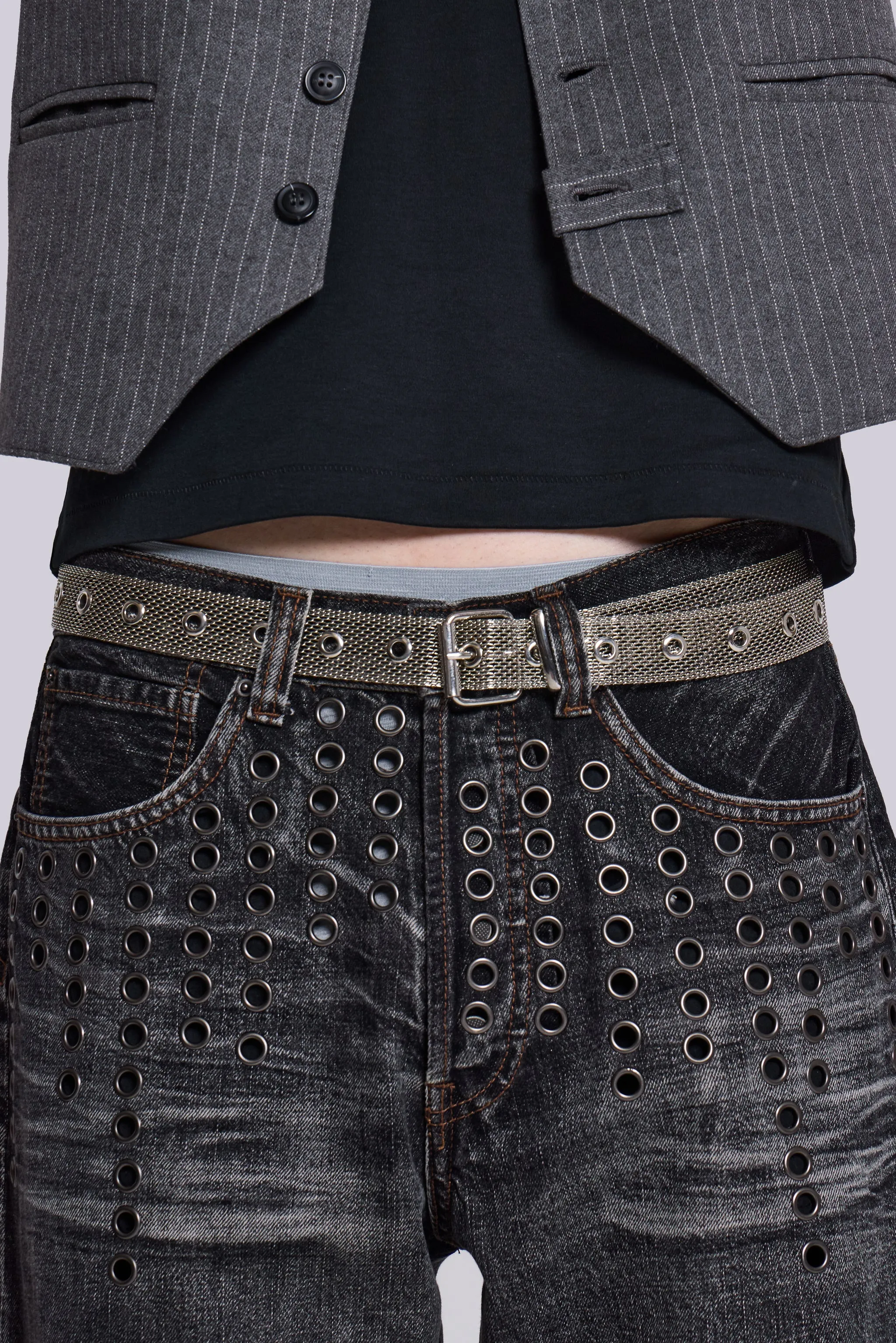 Corey Pinstripe Waistcoat sold by Jaded London product image thumbnail 3