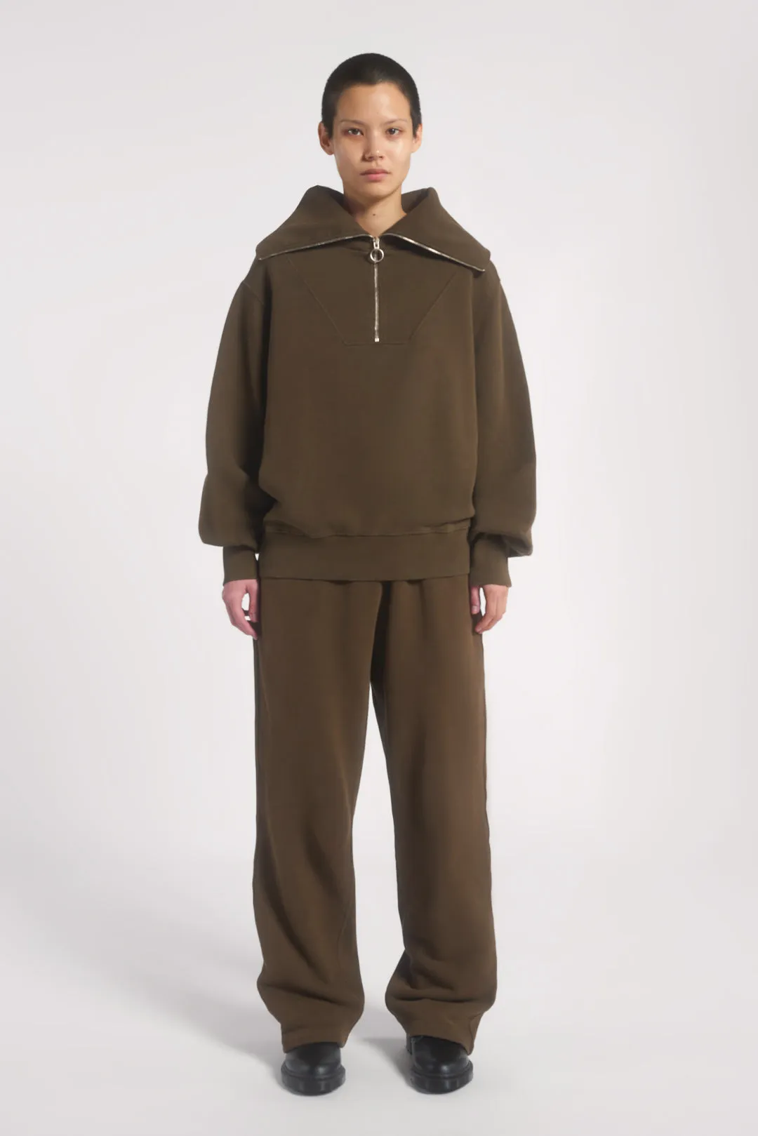 NTRLS Mocha Quarter Zip Sweatshirt sold by Jaded London product image thumbnail 3