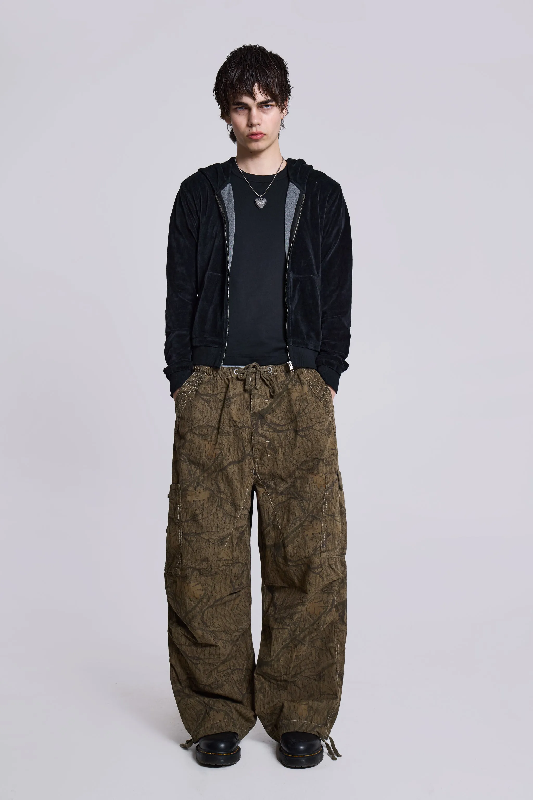 Forest Camo Parachute Pants sold by Jaded London product image thumbnail 3