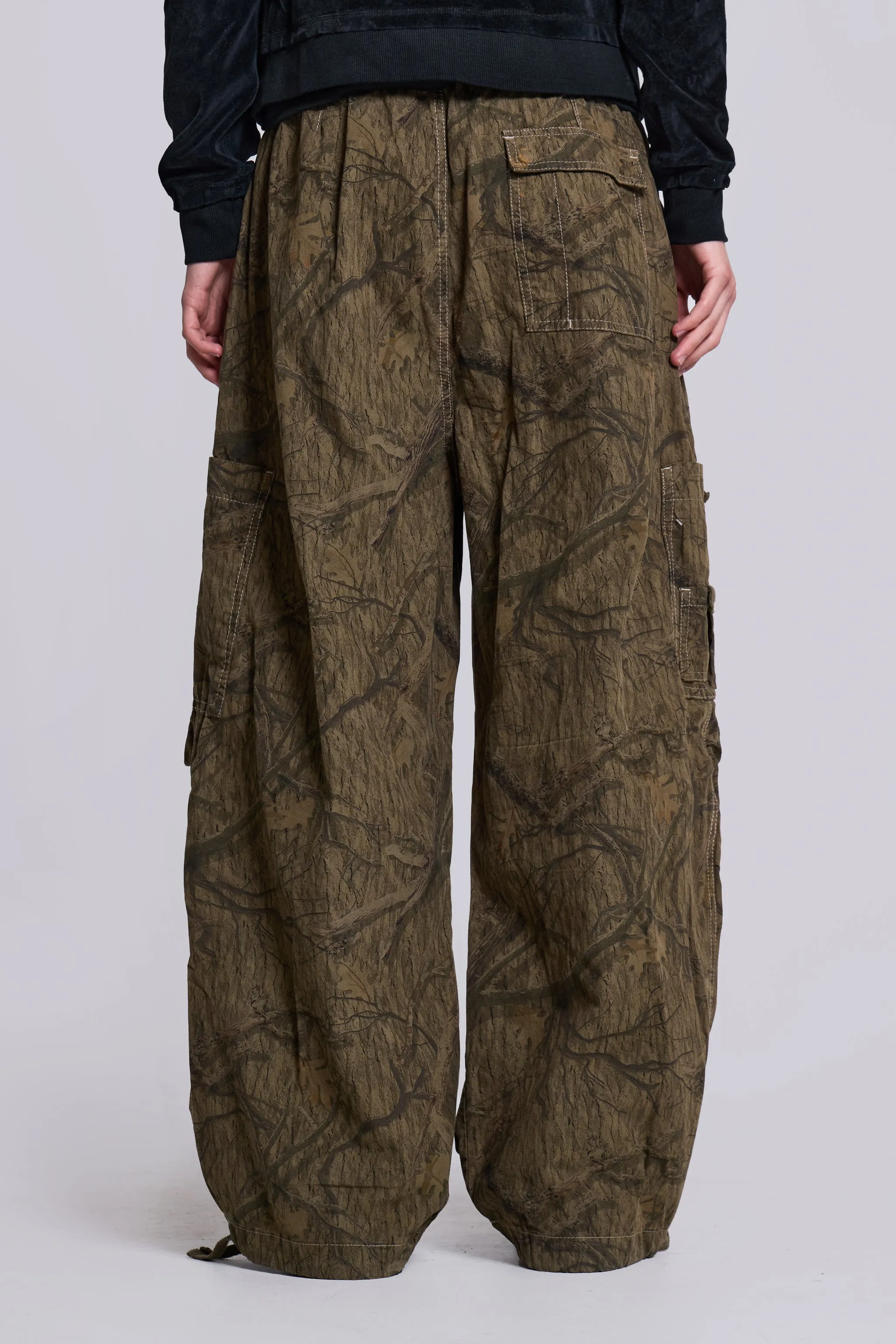 Forest Camo Parachute Pants sold by Jaded London product image thumbnail 2