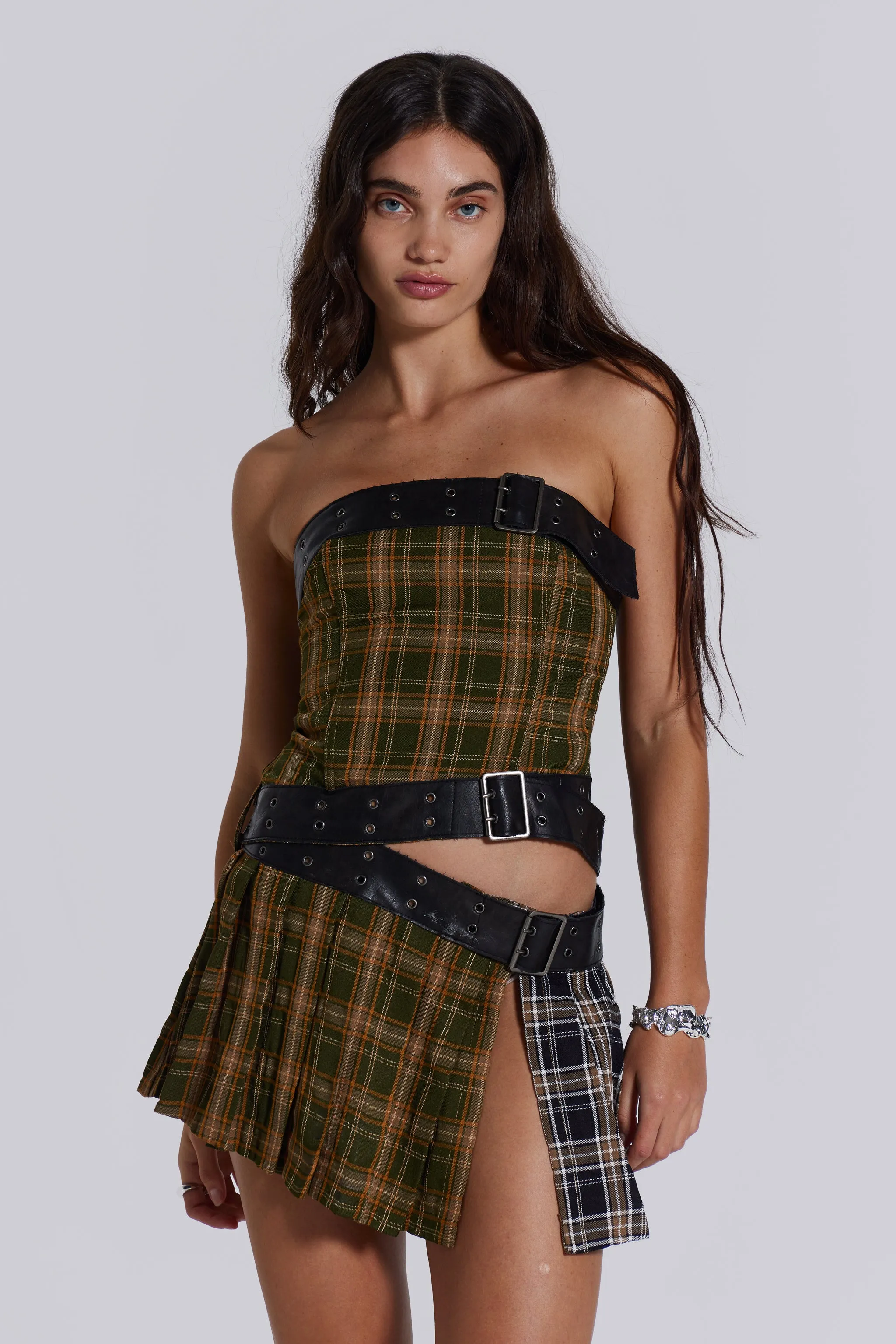 Eden Buckle Mini Dress sold by Jaded London