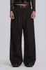 Black Pinstripe Goliath Suit Pants sold by Jaded London