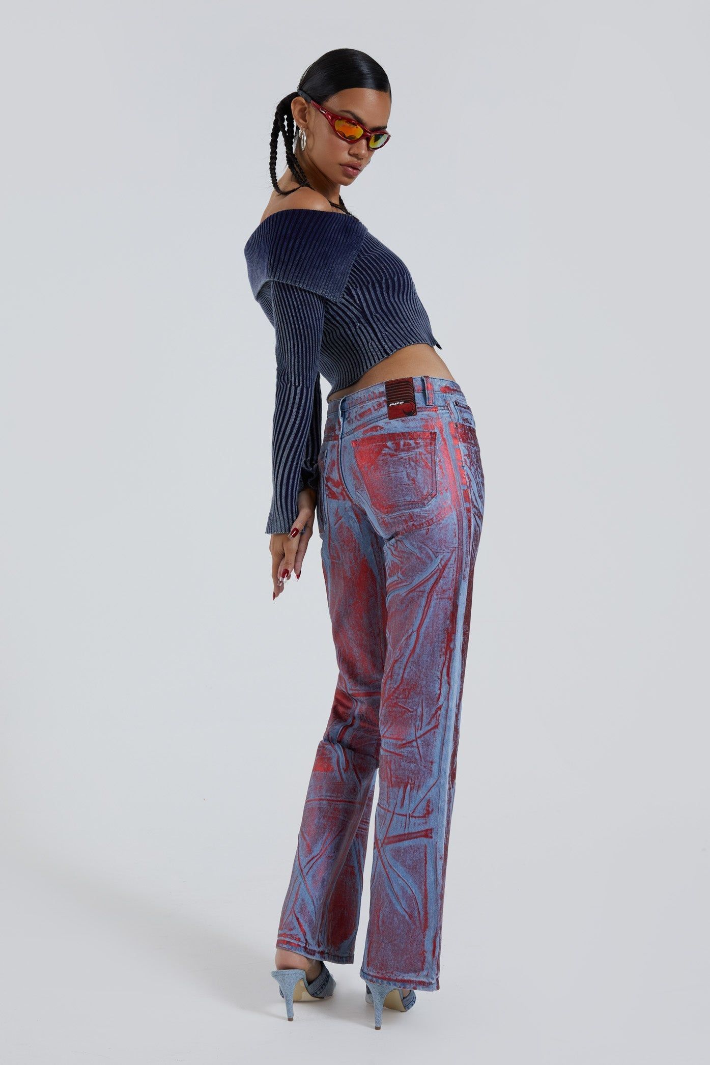 Midtown Metallic Jeans sold by Jaded London product image thumbnail 5