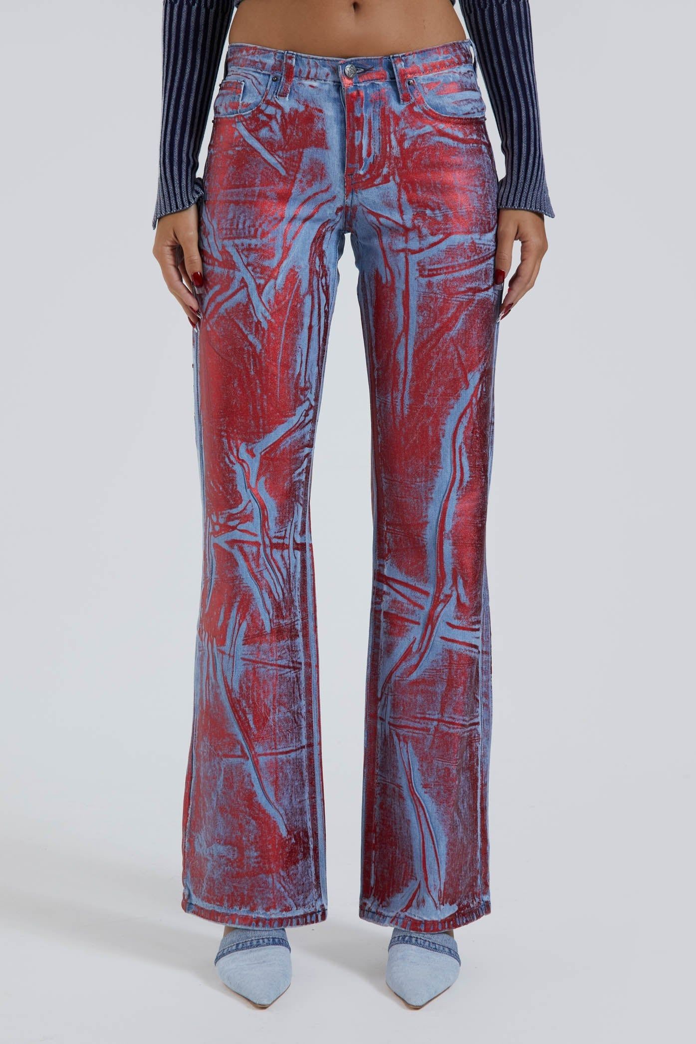 Midtown Metallic Jeans sold by Jaded London product image thumbnail 3