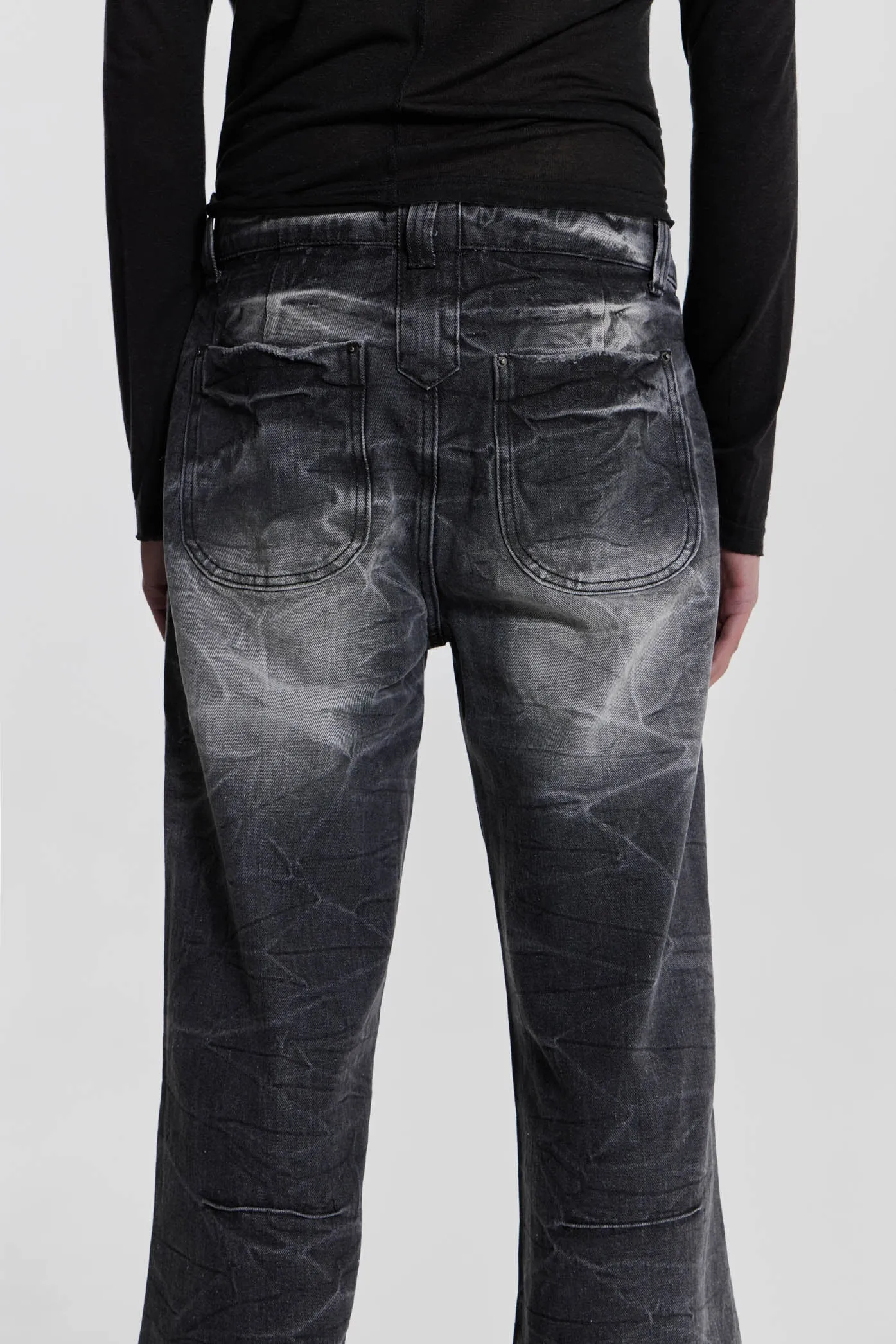 Black Crease Blaze Flared Jeans sold by Jaded London product image thumbnail 3