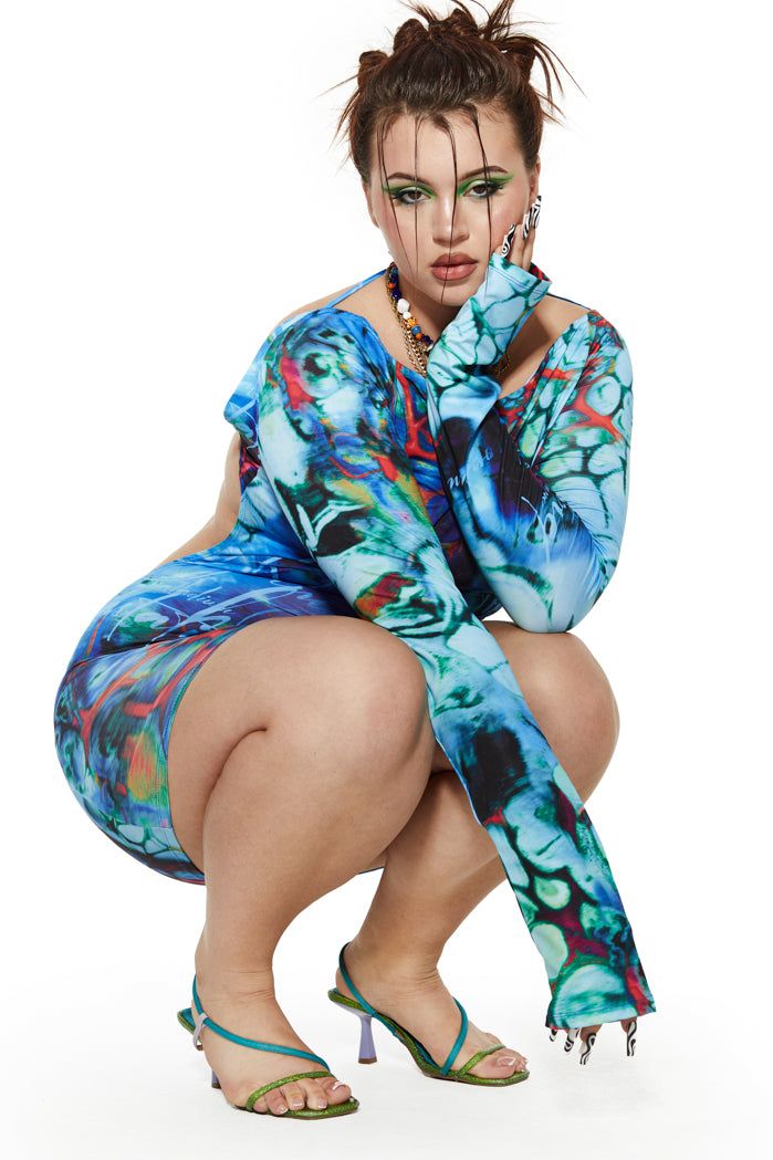 The Blue Positano Mini Dress sold by Jaded London product image thumbnail 7