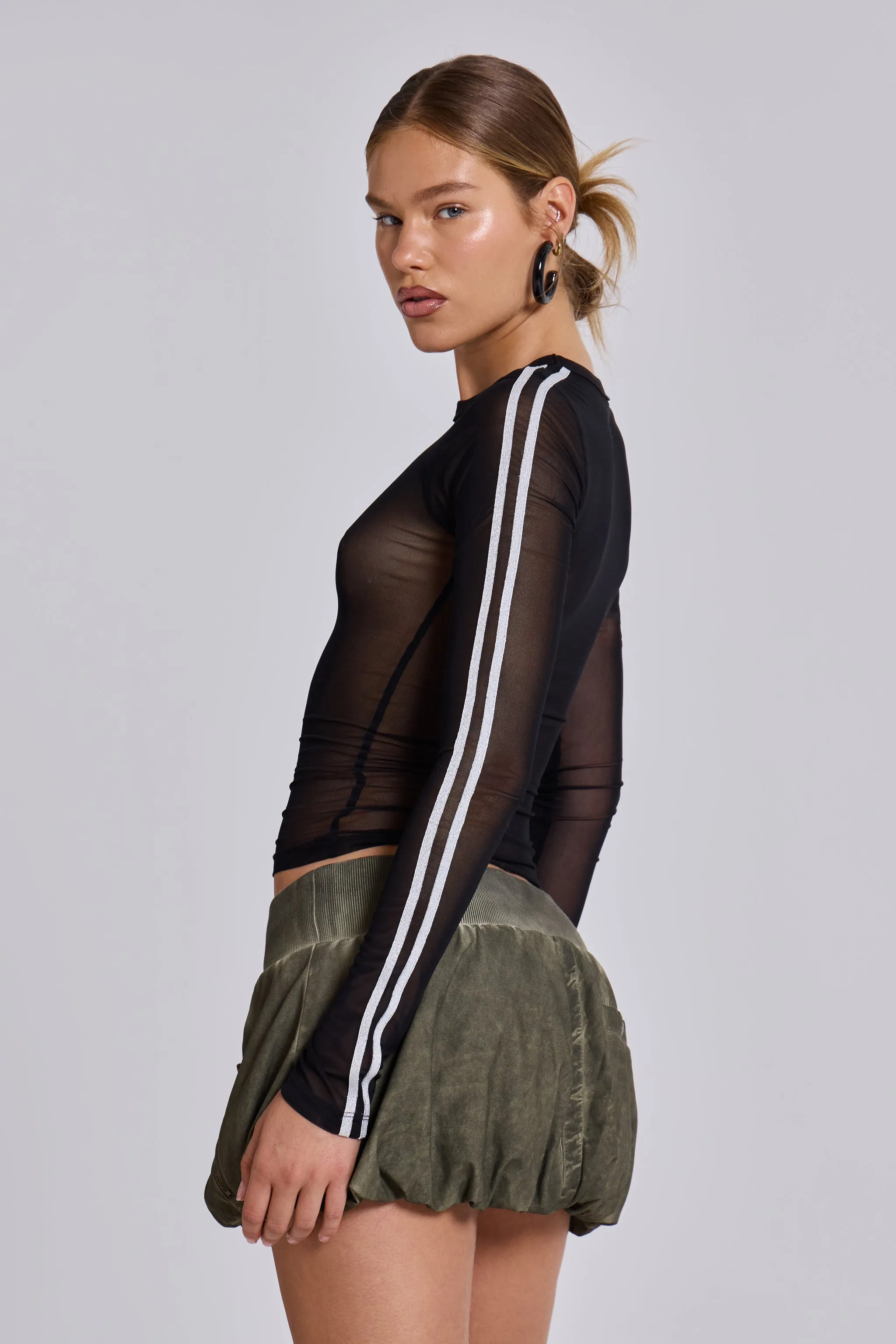 3’S A Crowd Diamante Mesh Top sold by Jaded London product image thumbnail 4