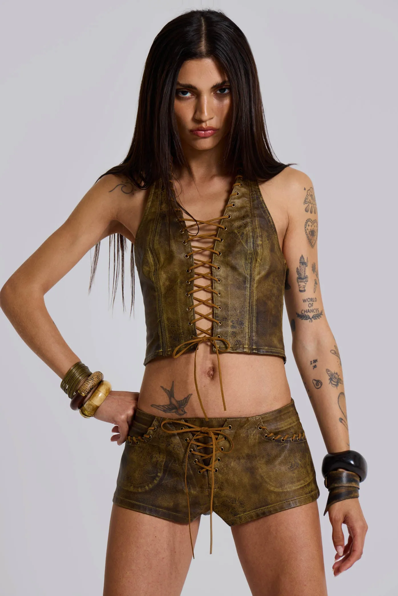 Vaca Whipstitch Faux Leather Corset sold by Jaded London product image thumbnail 4