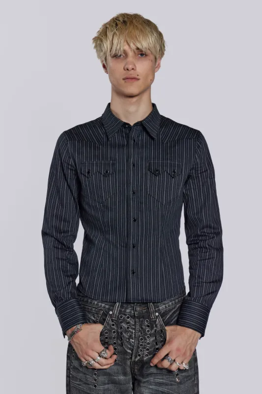 Pinstripe Bronco Shirt sold by Jaded London