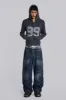 Mid Blue Crash Biker Colossus Jeans sold by Jaded London