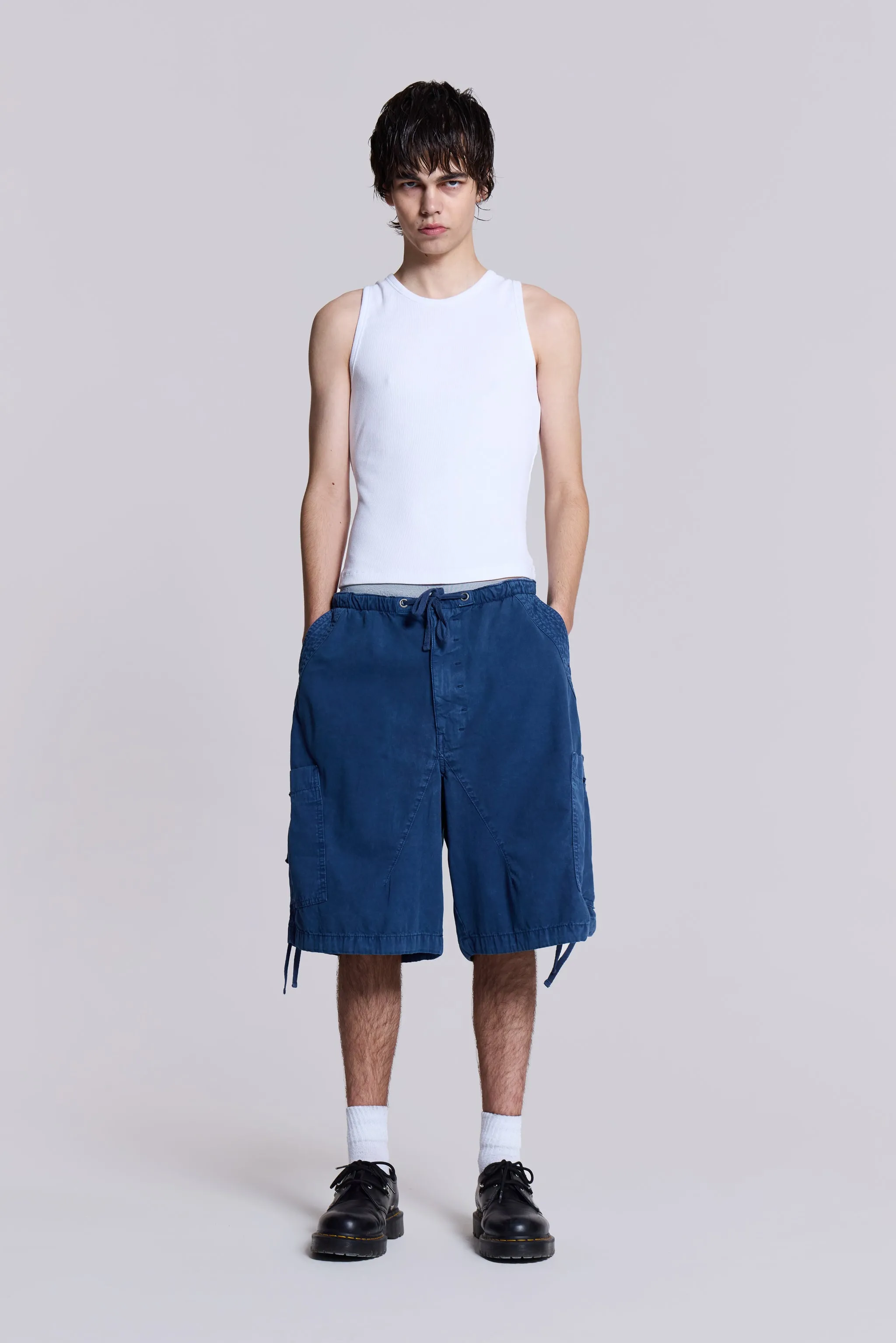 Washed Navy Parachute Short sold by Jaded London product image thumbnail 2