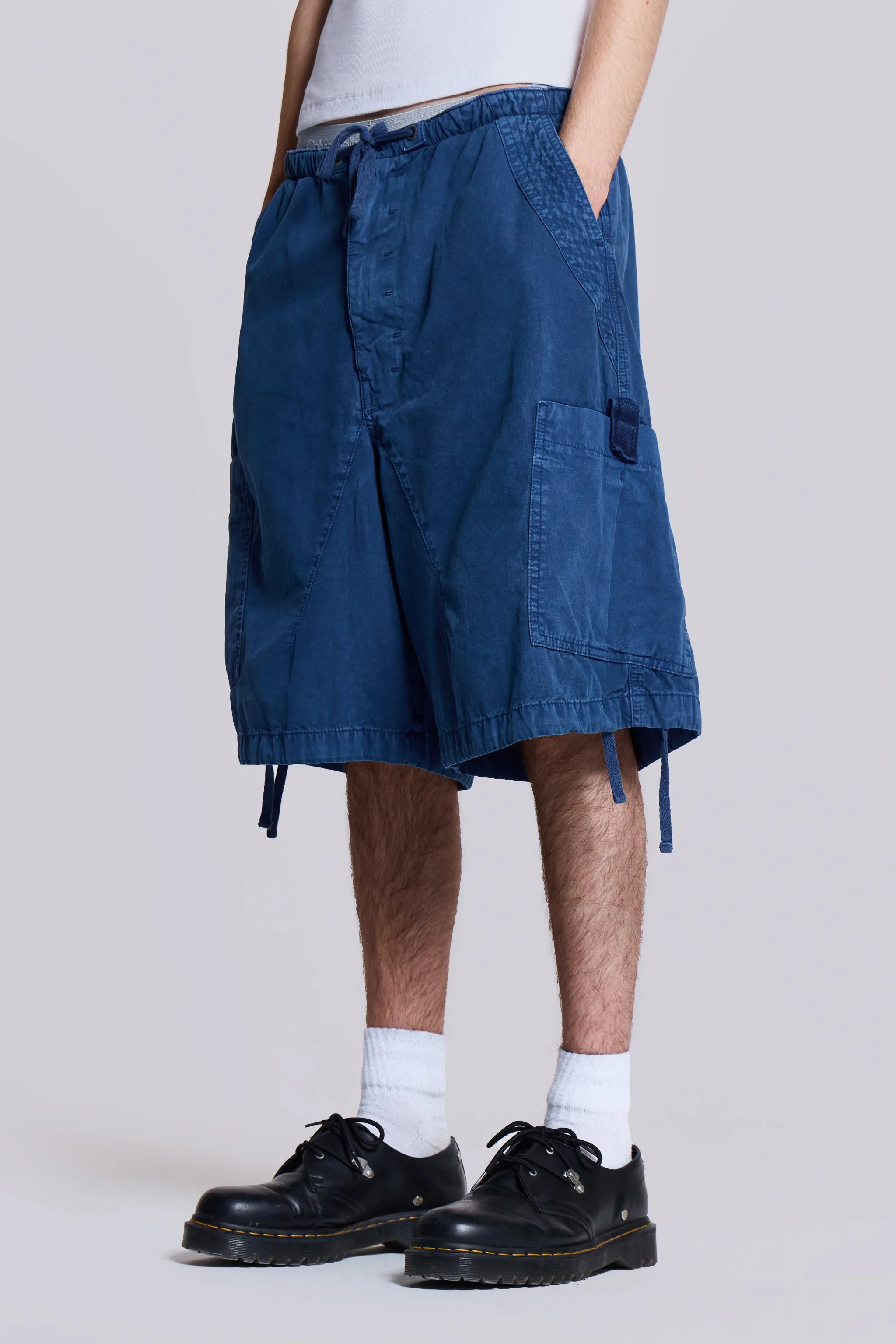 Washed Navy Parachute Short sold by Jaded London product image thumbnail 3