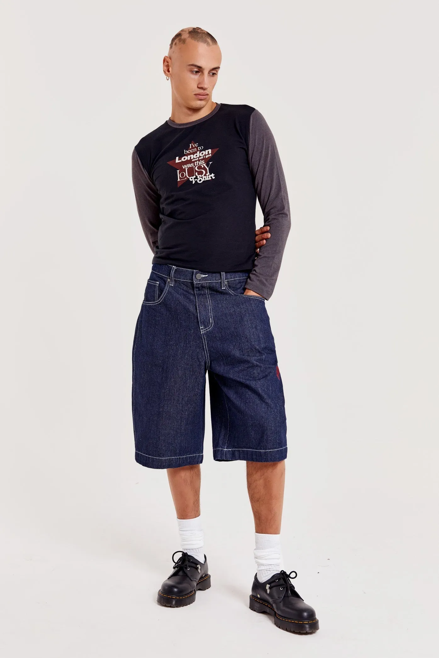 Jumbo Denim Jorts sold by Jaded London product image thumbnail 3