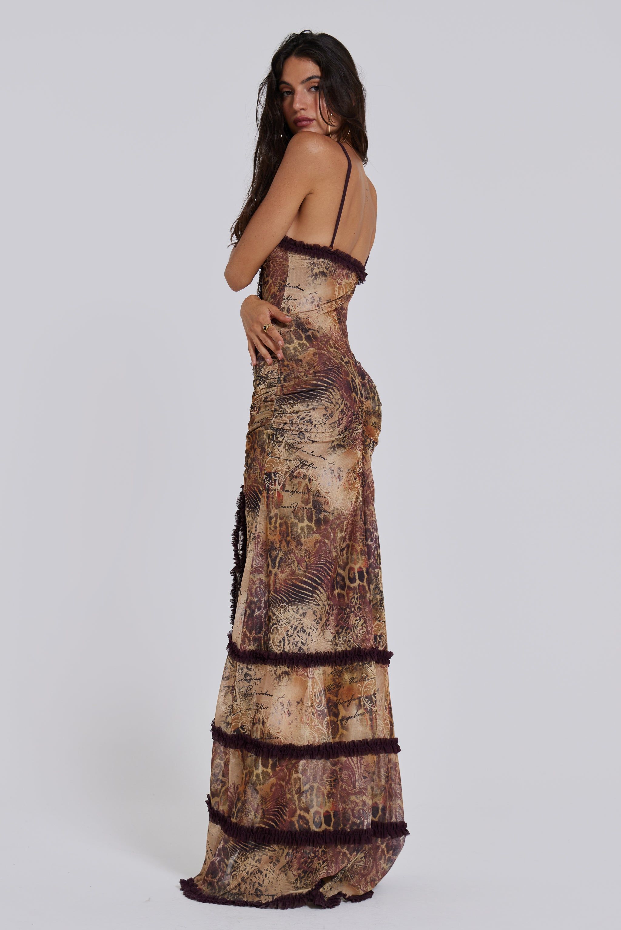 Fatale Maxi Dress in Sunrose sold by Jaded London product image thumbnail 3