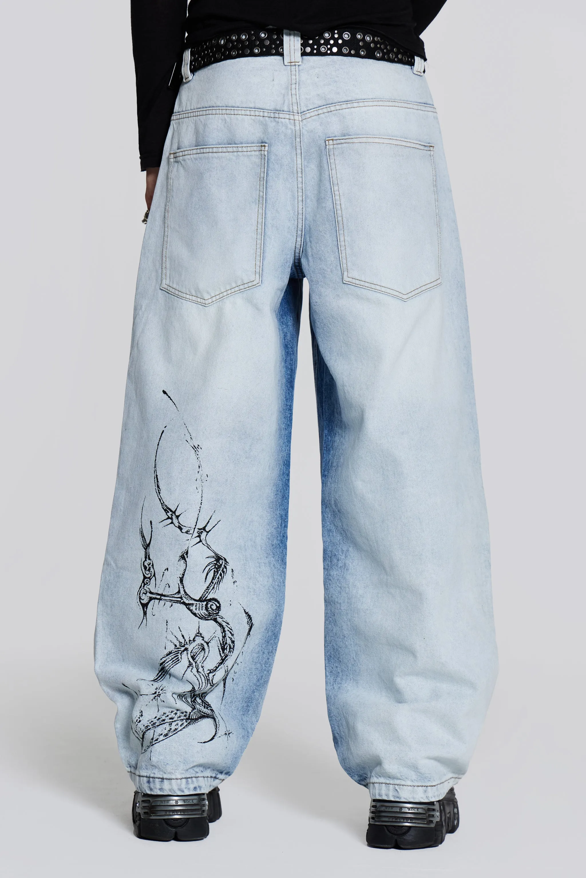 Blue Decal Colossus Jeans sold by Jaded London product image thumbnail 2