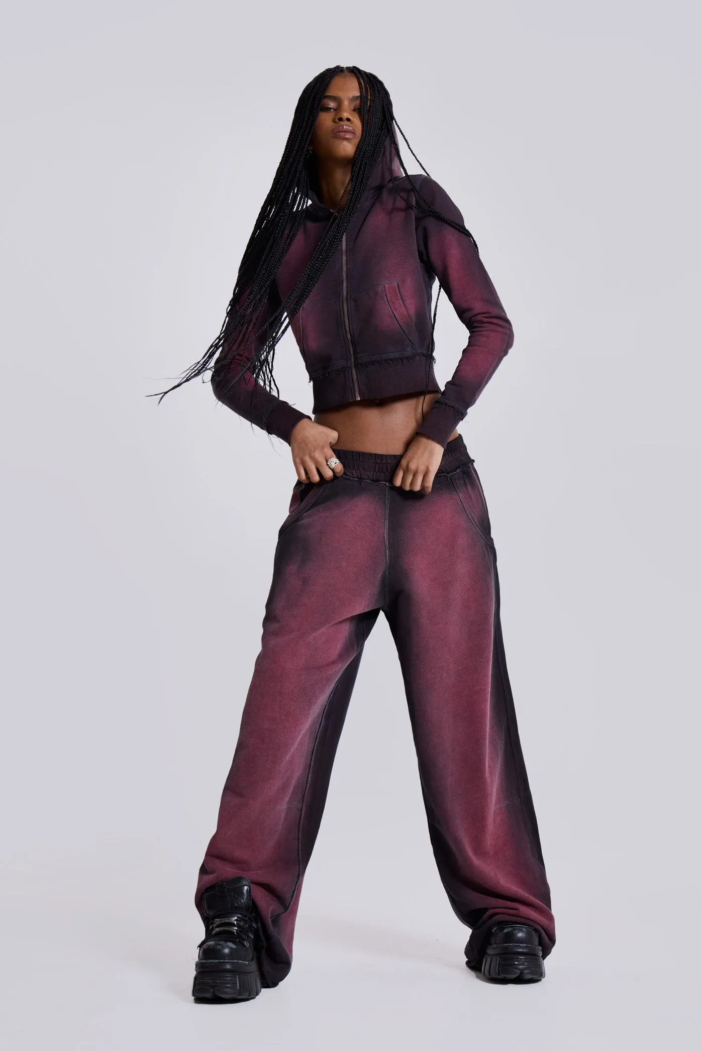 Deep Red Fade Baggy Monster Joggers sold by Jaded London product image thumbnail 5