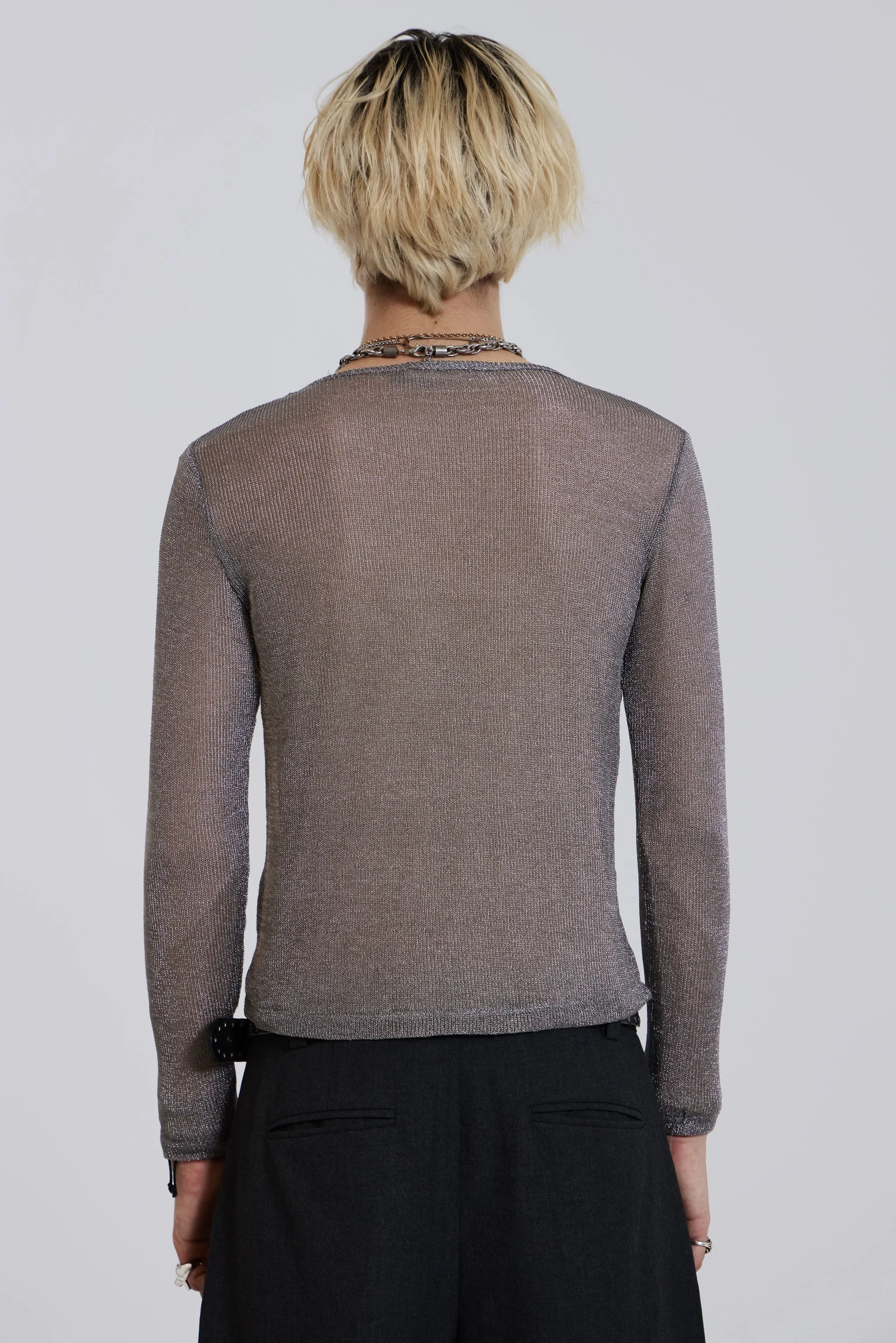 Platinum Mesh Knit sold by Jaded London product image thumbnail 3