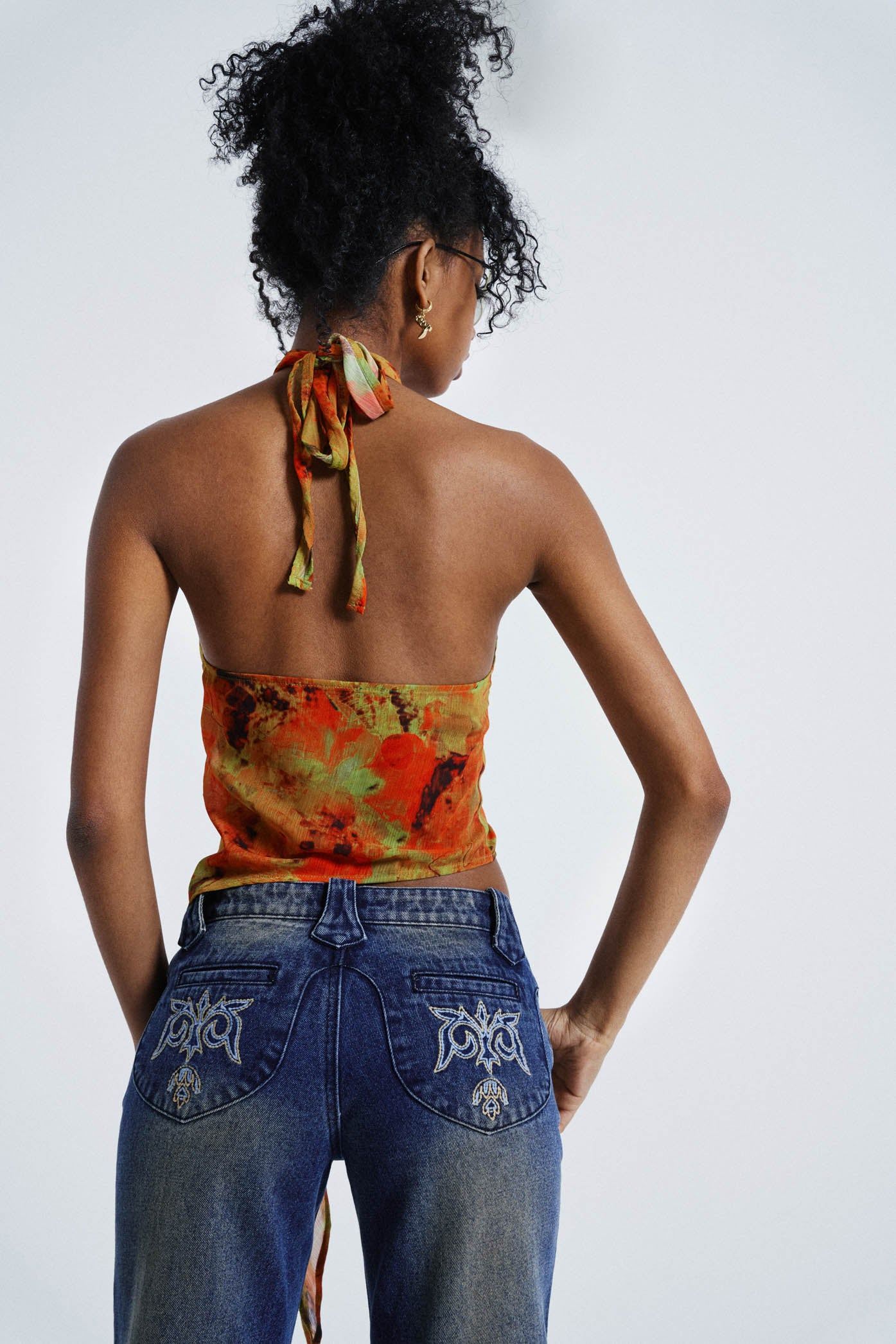 Loco Print Halter Lace Up Top sold by Jaded London product image thumbnail 2