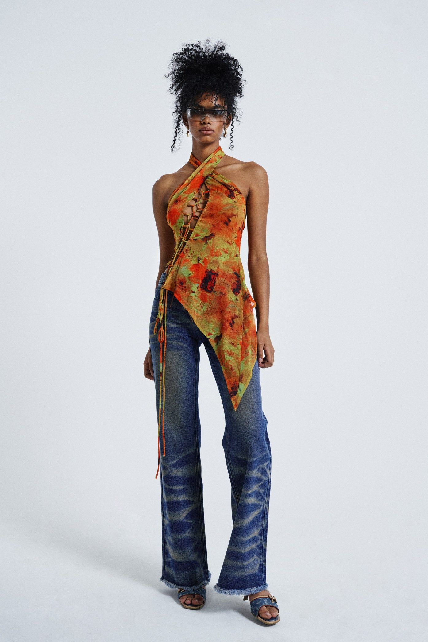 Loco Print Halter Lace Up Top sold by Jaded London product image thumbnail 4