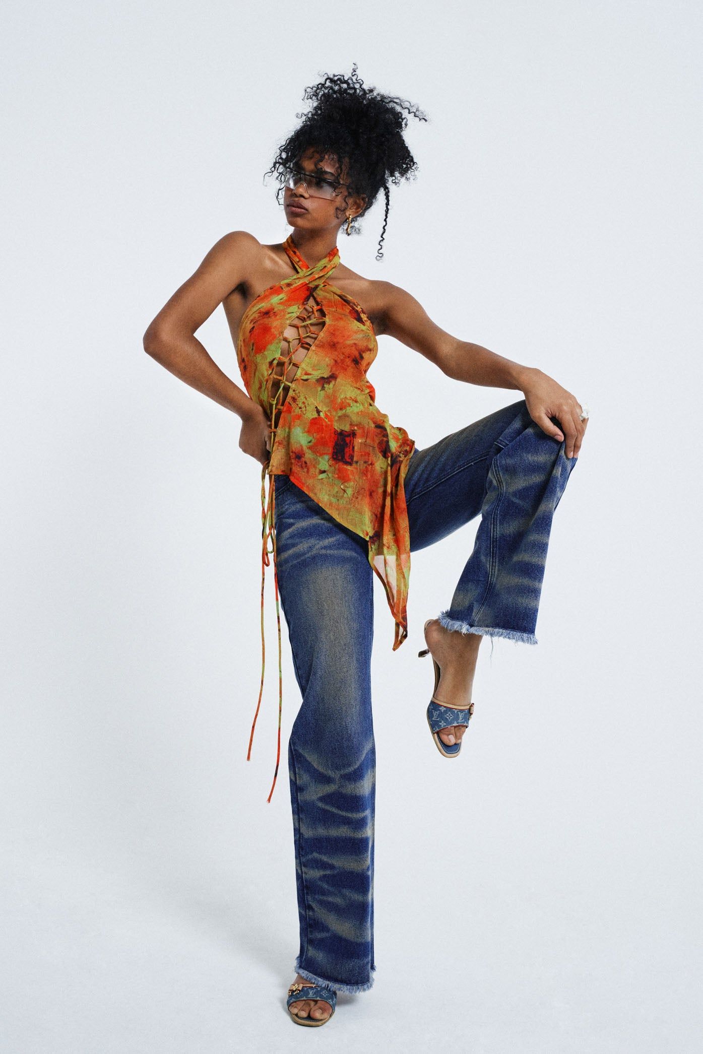 Loco Print Halter Lace Up Top sold by Jaded London product image thumbnail 3