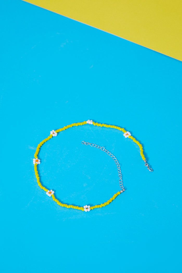 Yellow Beaded Daisy Necklace sold by Jaded London product image thumbnail 2