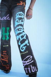 Petite Honey Bum Print Low Rise Jeans sold by Jaded London