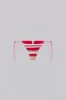 Cata Red Stripe Micro Ruffle Knit Bikini Bottoms sold by Jaded London
