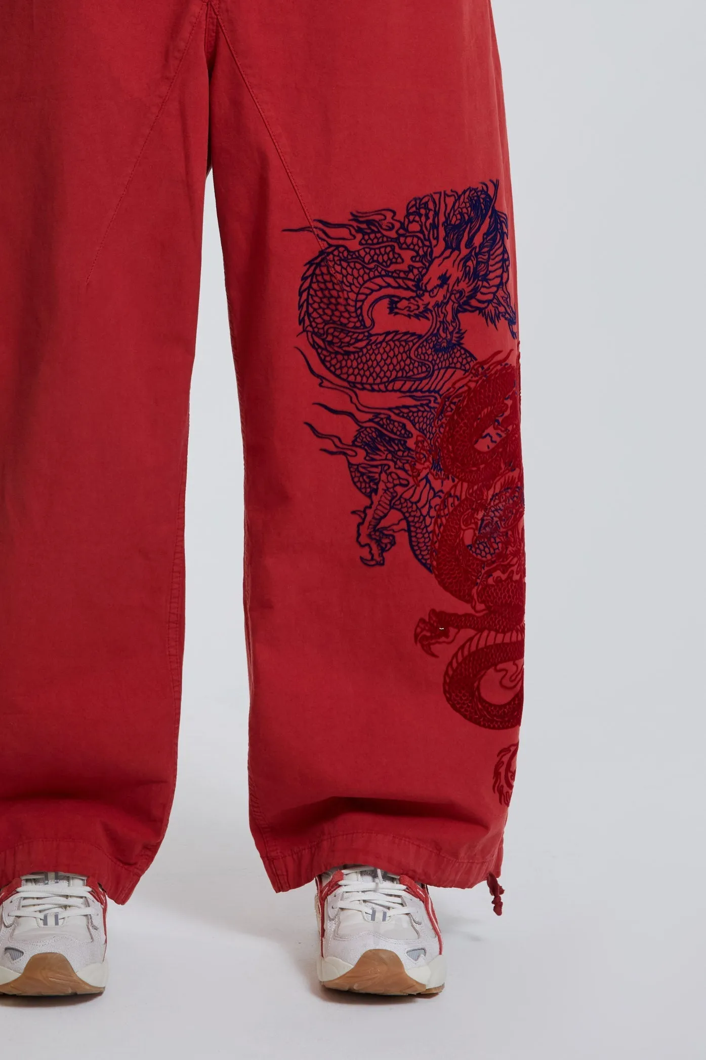 NY Dragon Flock Cargo Pants In Red sold by Jaded London product image thumbnail 4
