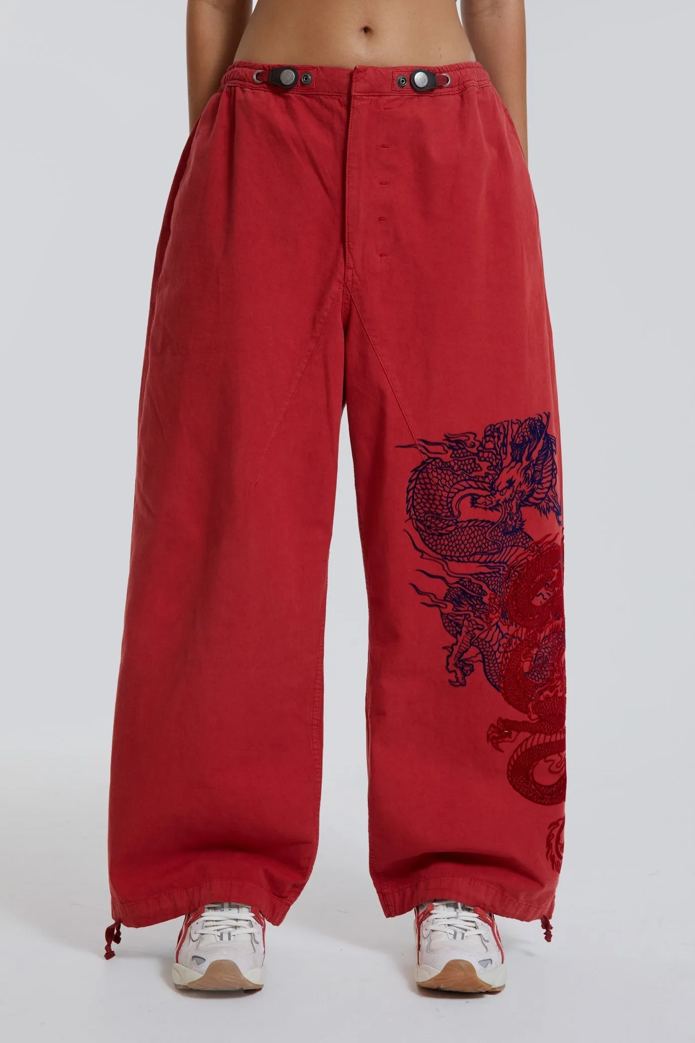 NY Dragon Flock Cargo Pants In Red sold by Jaded London product image thumbnail 2