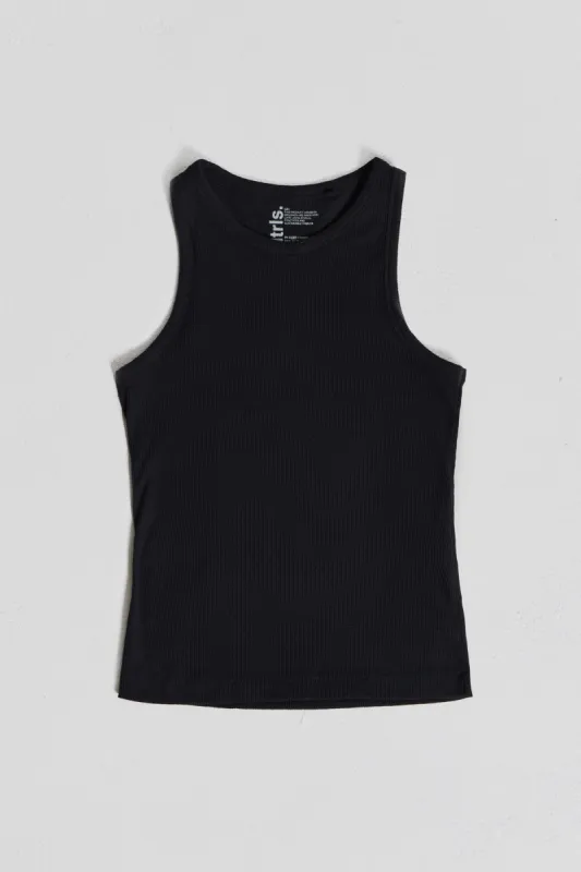 NTRLS Black Rib Vest sold by Jaded London