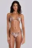 Carilo Foil Ruffle Triangle Bikini Top sold by Jaded London