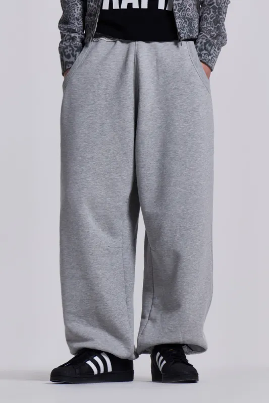 Grey Marl Cuffed Baggy Monster Joggers | Parallel
