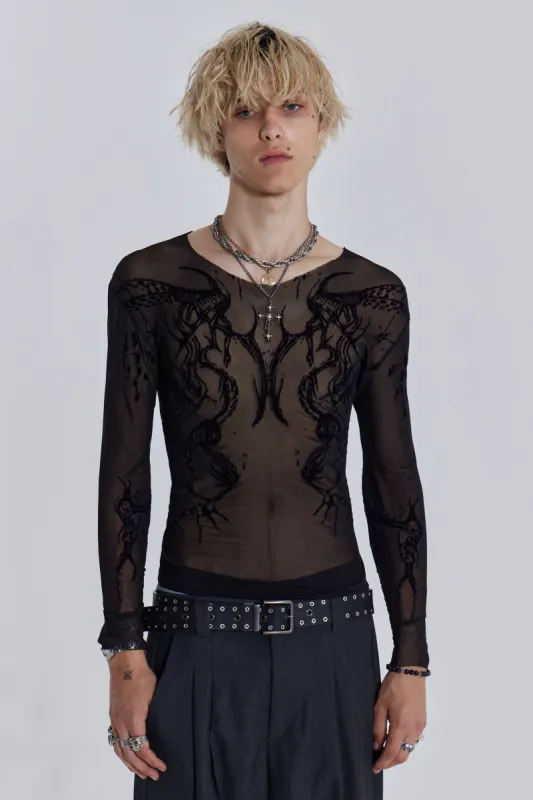 Black Wings Mesh Top sold by Jaded London