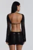 Black Umbra Shredded Mini Dress sold by Jaded London