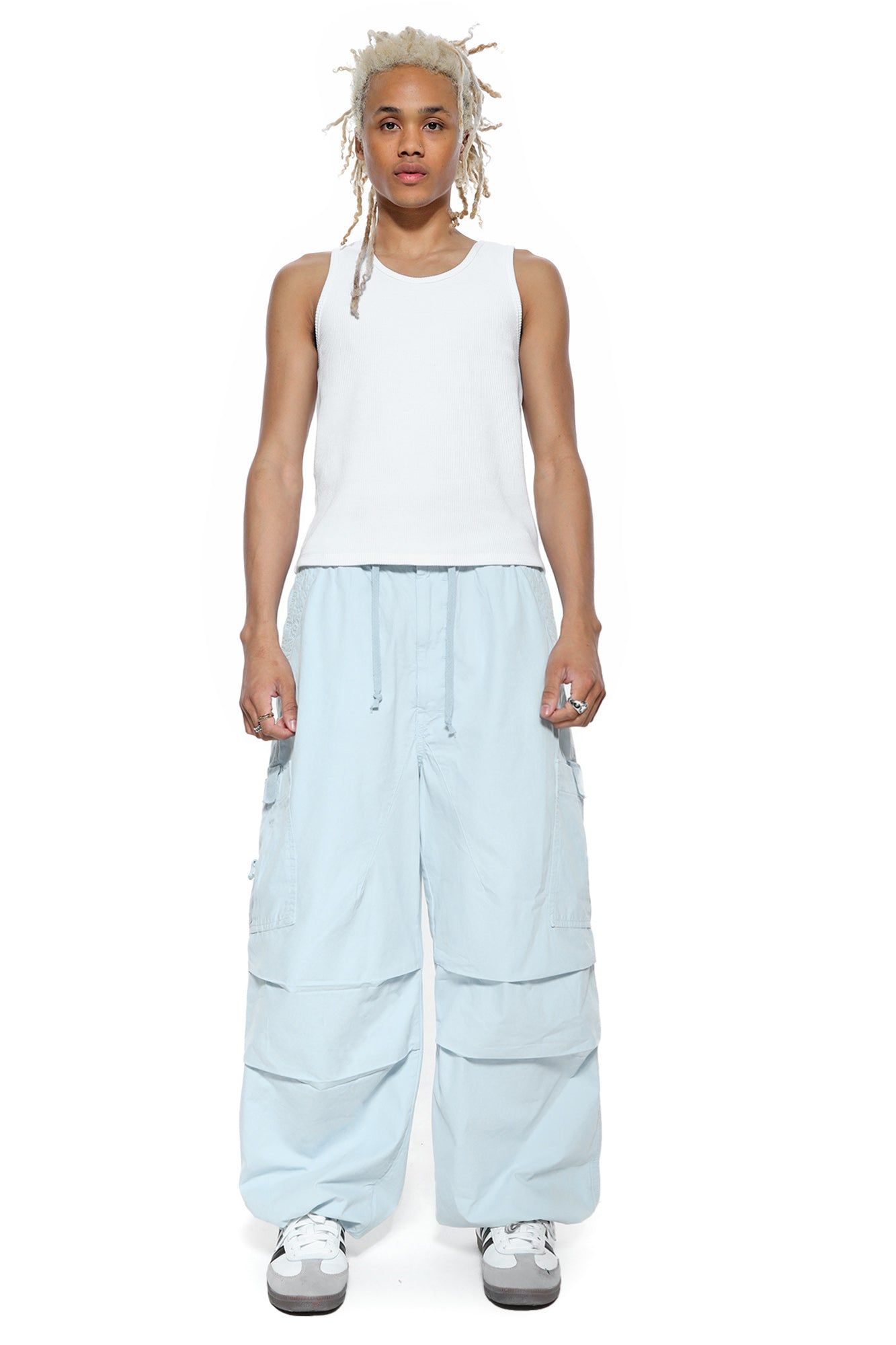 Powder Blue Parachute Cargo Pants sold by Jaded London product image thumbnail 2