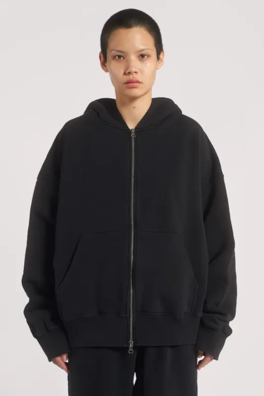 NTRLS Dust Black Oversized Zip Through Hoodie sold by Jaded London