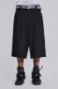 Black Pinstripe Goliath Shorts sold by Jaded London