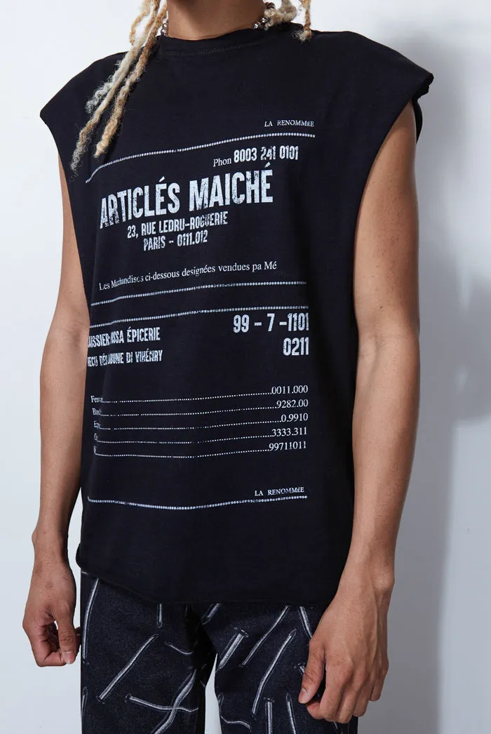 Black Receipt Print Vest sold by Jaded London product image thumbnail 5