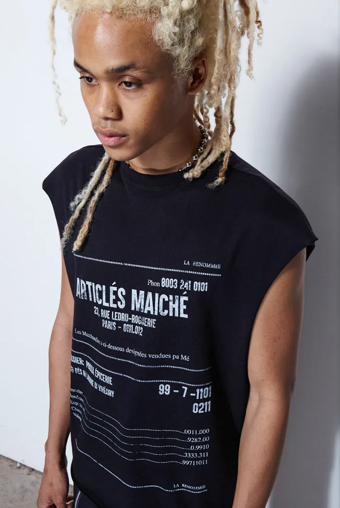 Black Receipt Print Vest sold by Jaded London product image thumbnail 4