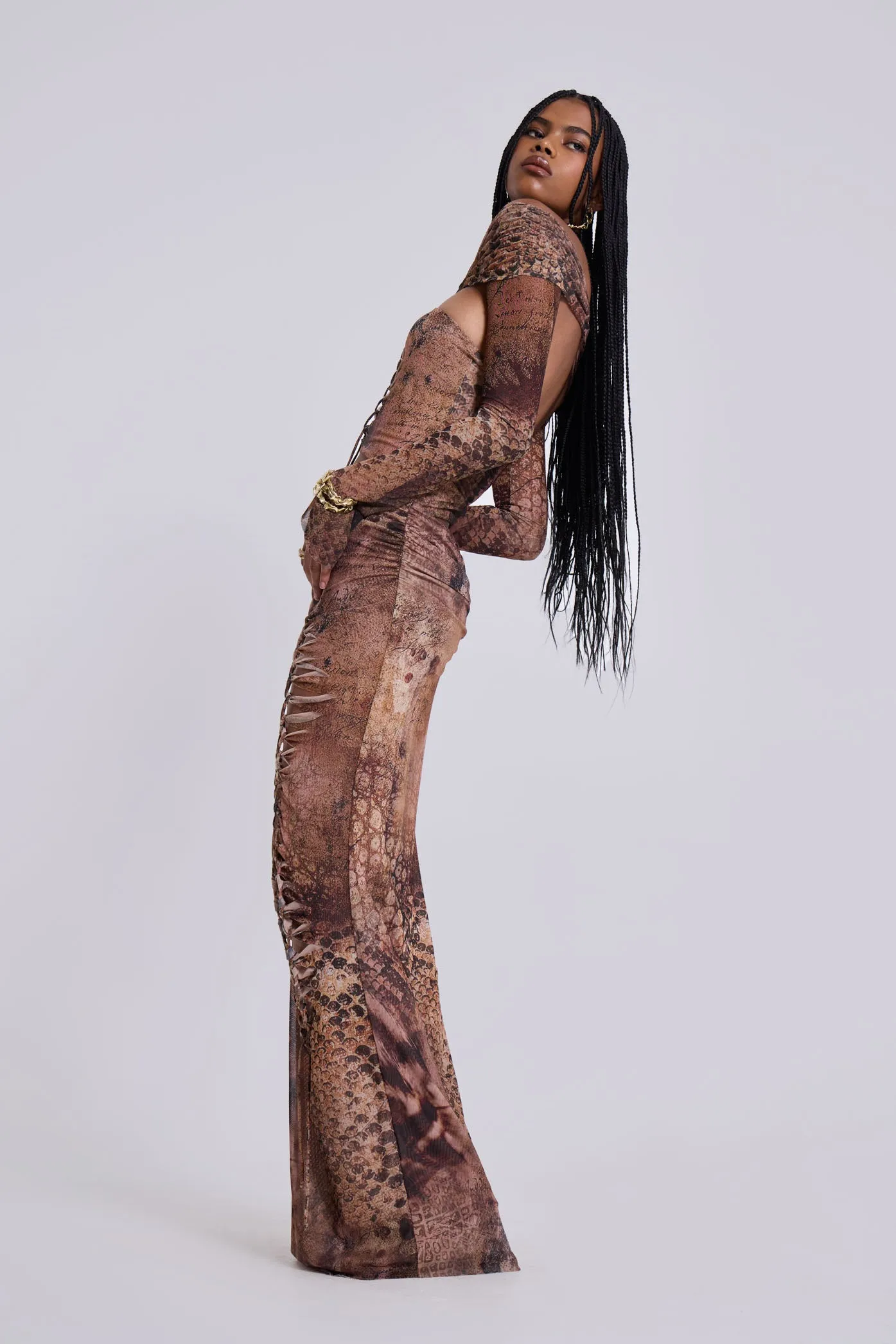 Dahna Macrame Mesh Maxi Dress sold by Jaded London product image thumbnail 5