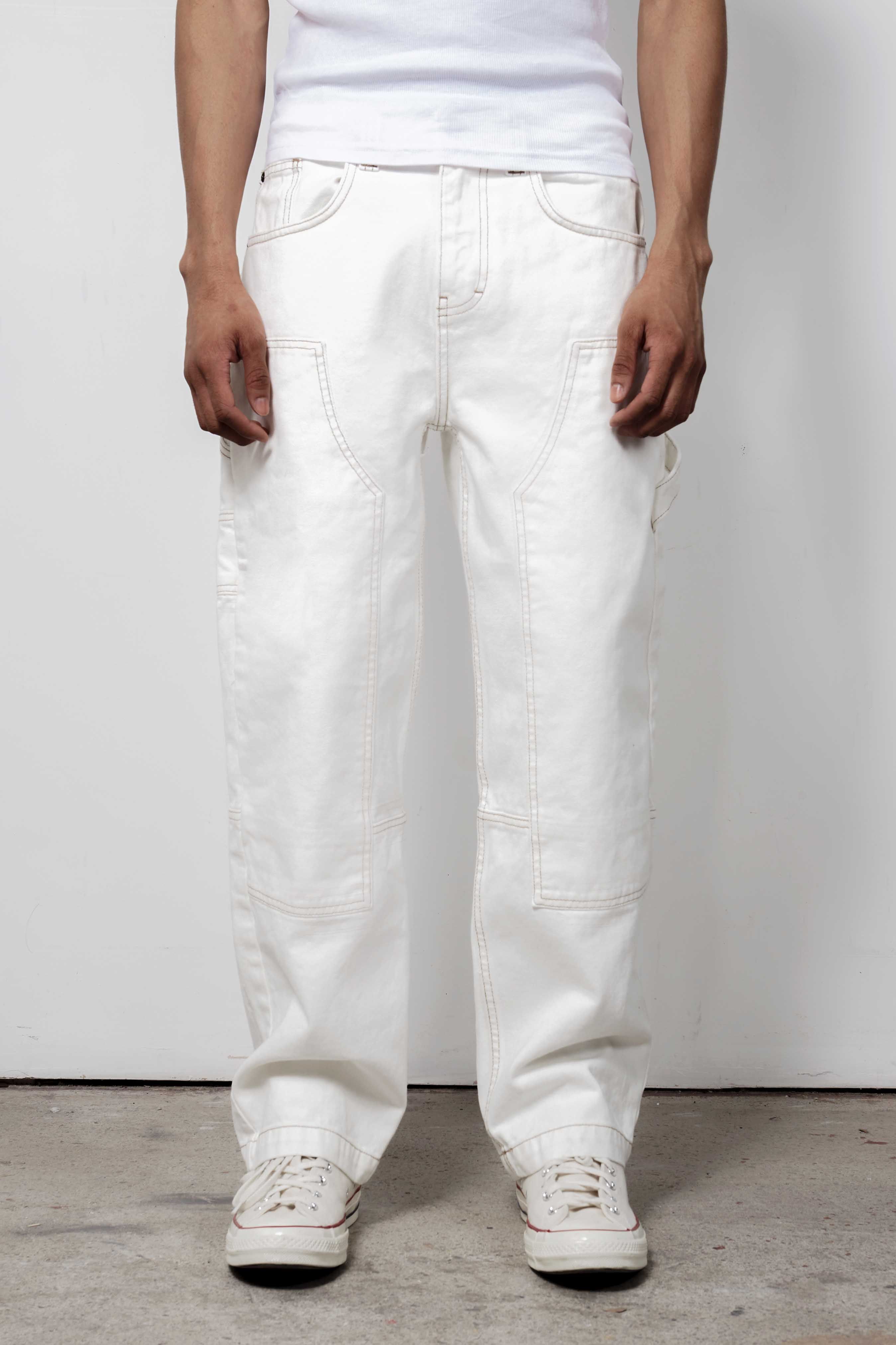 Ecru Carpenter Jeans In Skate Fit sold by Jaded London product image thumbnail 4